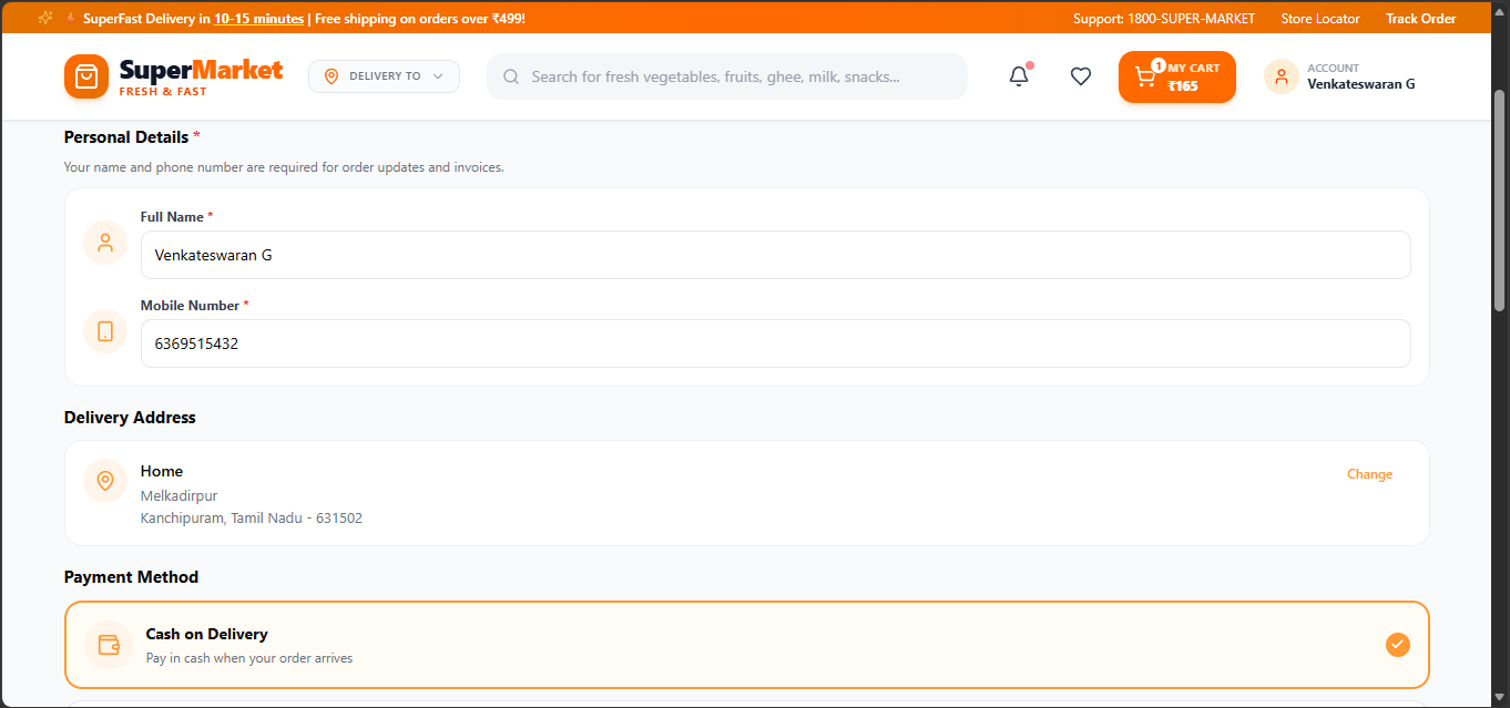 SuperMarket App – Online Grocery Shopping & Order Management System screenshot 9